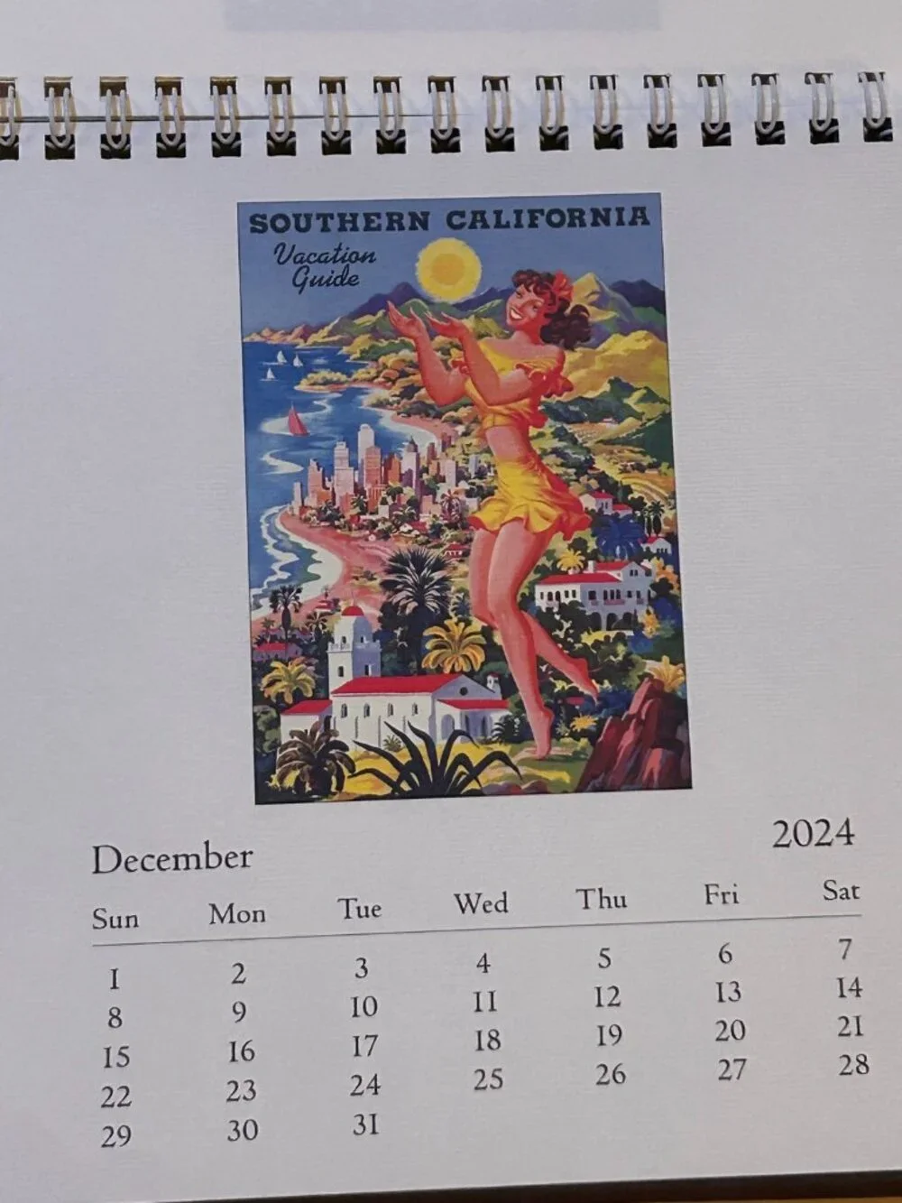 California-Themed Art Desk Calendar 2024